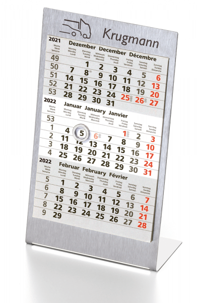 Tischkalender aus Edelstahl - Art. 2016