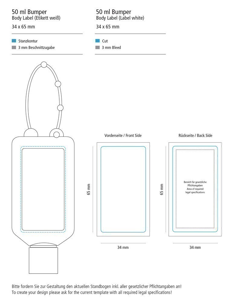 Sonnenmilch LSF 50 (sens.), 50 ml Bumper (grün), Body Label (R-PET)