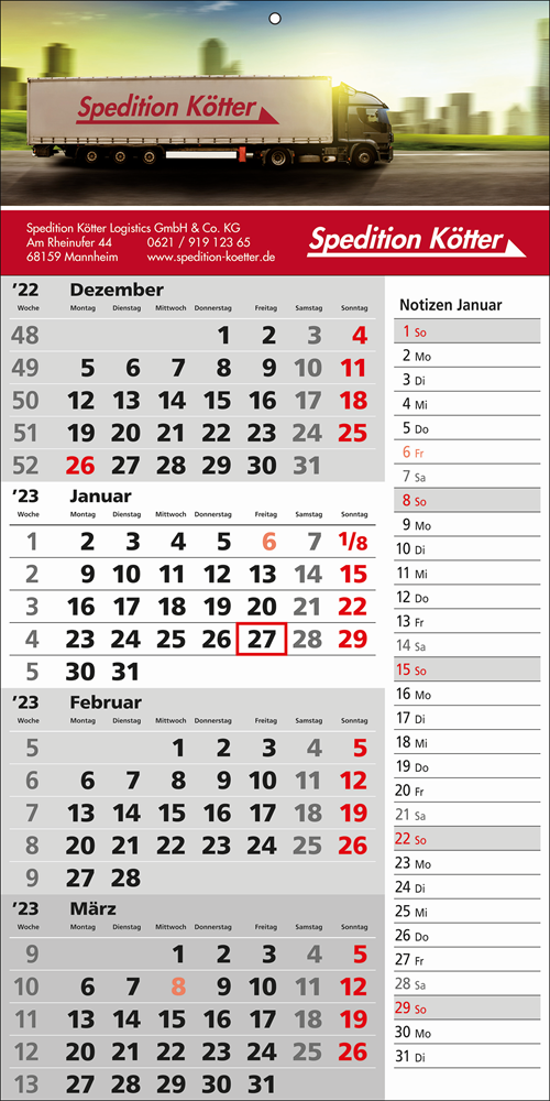 Wandkalender Art. 1151