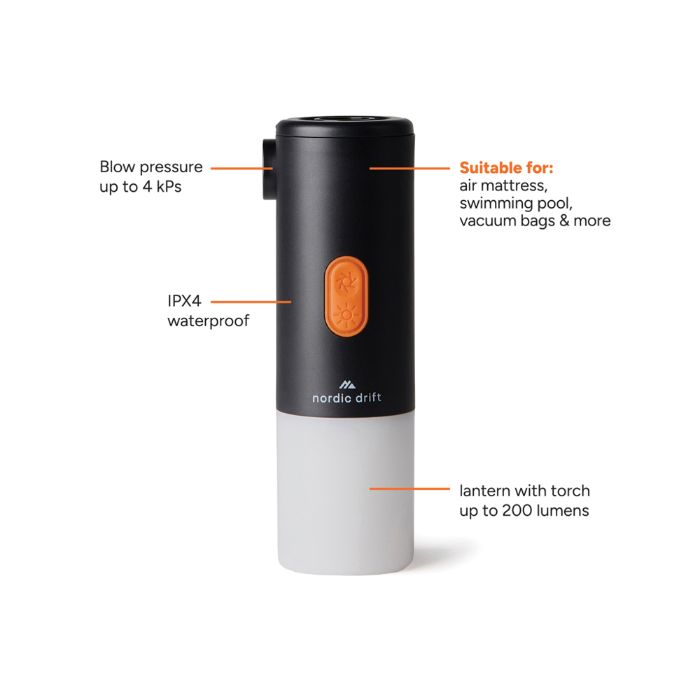 Nordic Drift Titan 2-in-1-Luftpumpe und Campinglampe