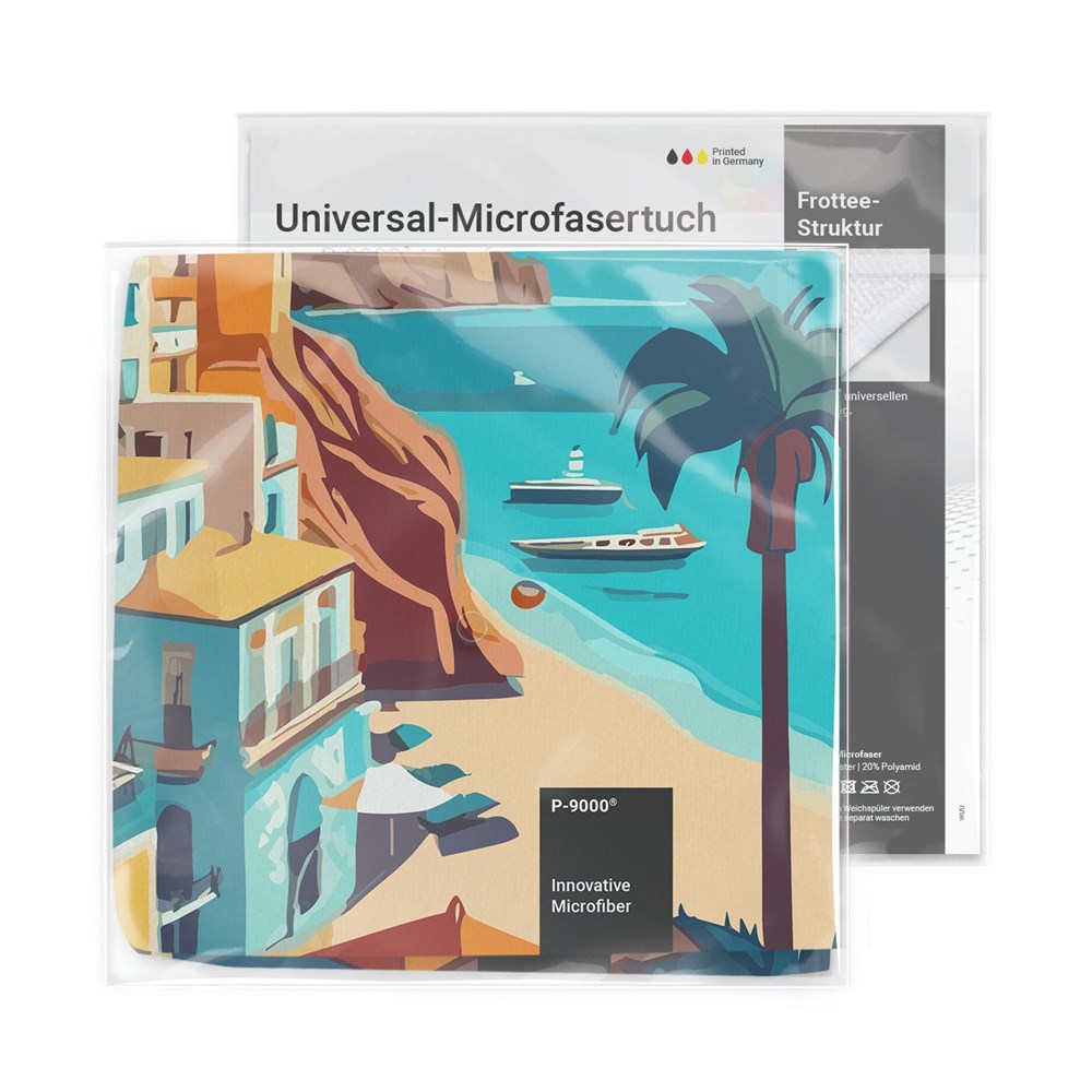 Universal-Microfasertuch 30x30 cm mit Standard-Einlegekarte, All-Inclusive-Paket