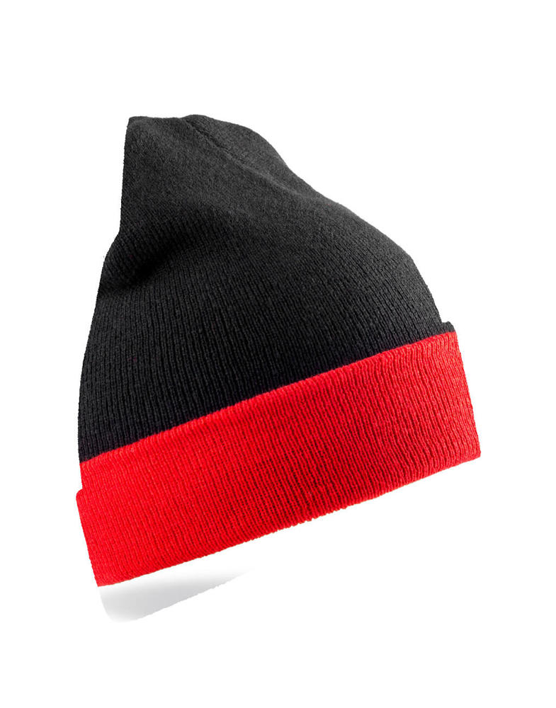 Recycled Black Compass Beanie - black/red