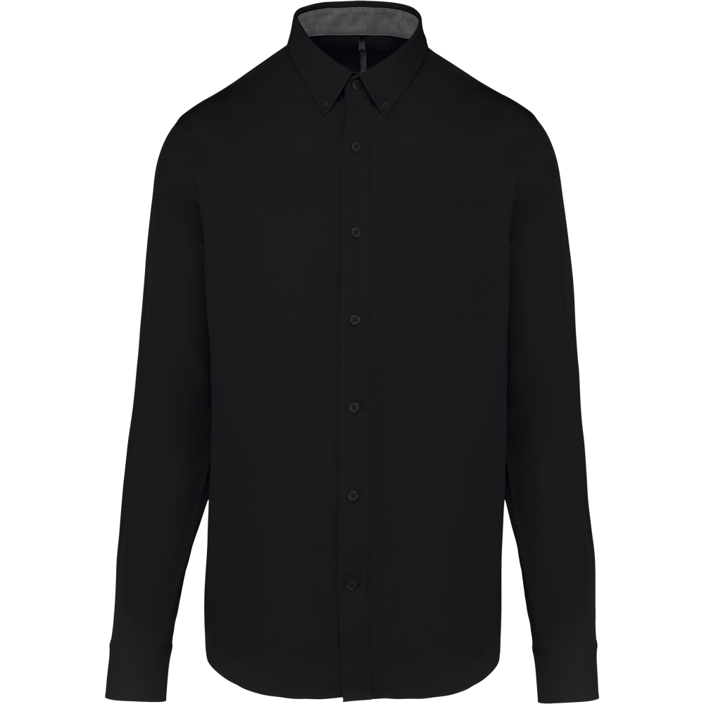 K586 - Langarm-Baumwollhemd Nevada für Herren - Black