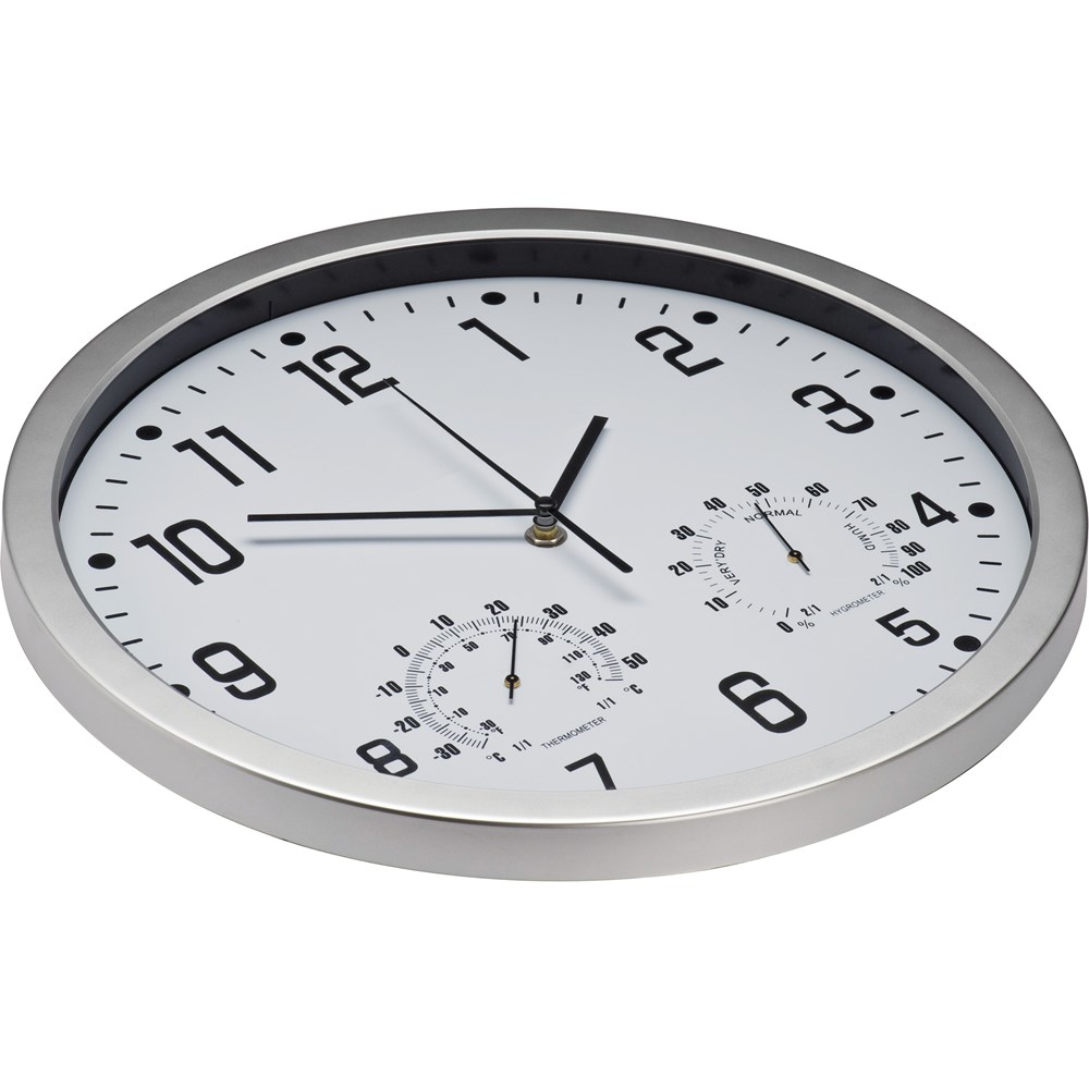 Wanduhr mit Hygro - und Thermometer