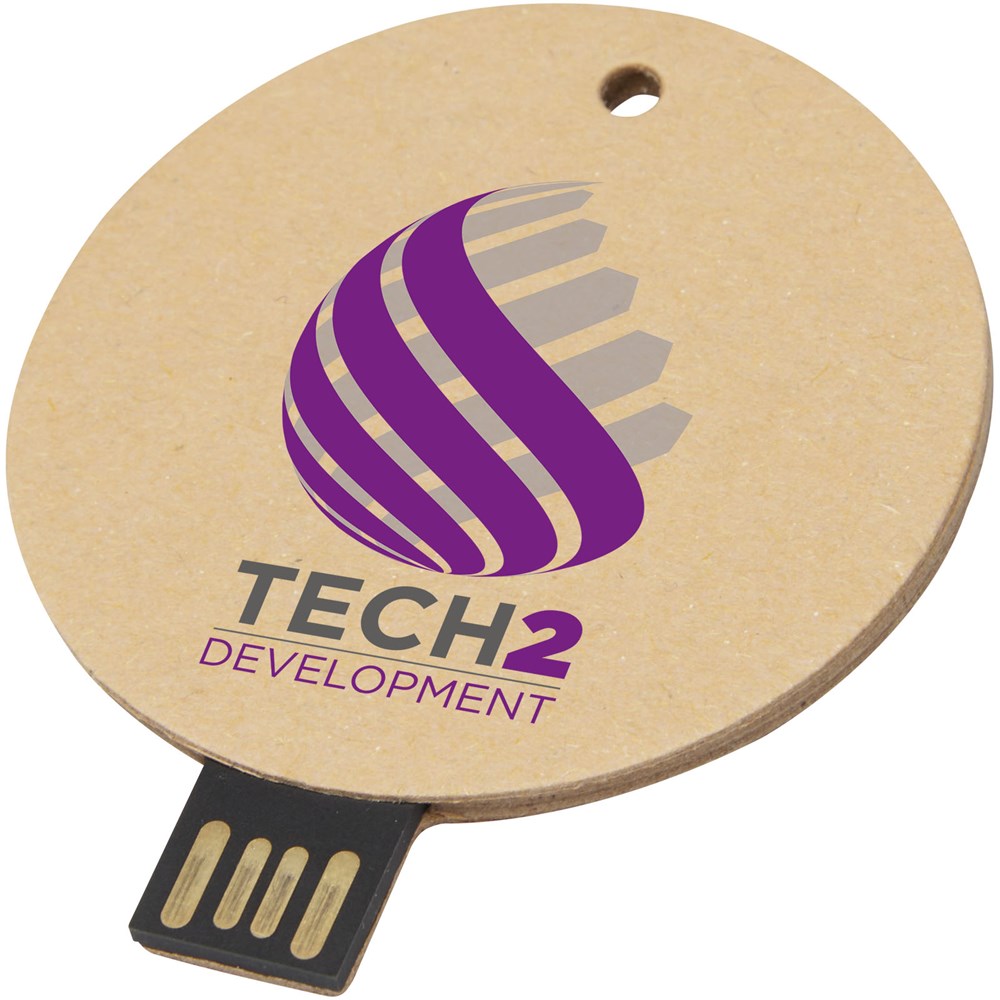 USB-Stick 2.0 rund aus recyceltem Papier